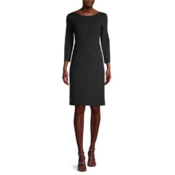 ARMANI Womens Blue Sleeveless Jewel Neck Knee Length Wear To Work Sheath Dress main image 1